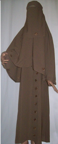 Zweiteiliges Burkaset braun L  - 140 cm Länge